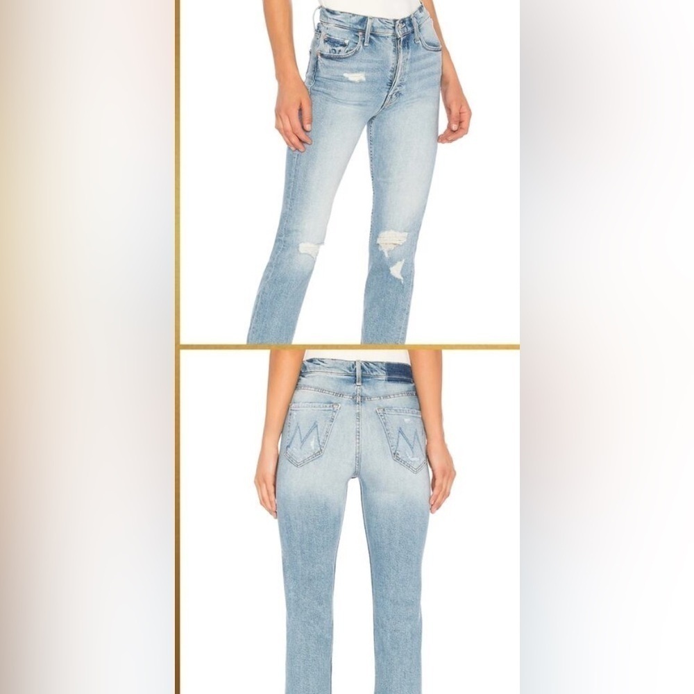 MOTHER SUPERIOR The Tomcat Ripped Crop Straight Leg Jeans 25 - Picture 3 of 16